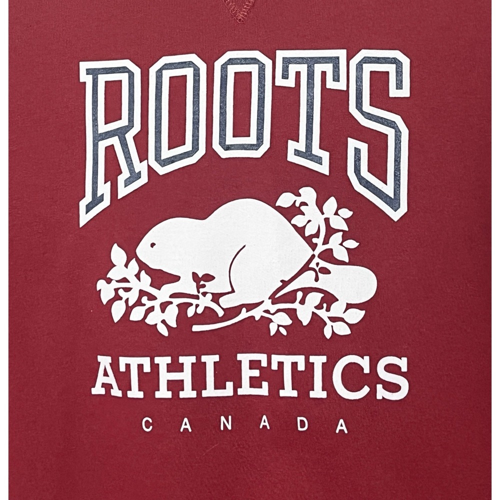 Roots Canada Sweatshirt Boys XL Red Graphic Beaver Logo Collegiate Preppy Bro - Picture 2 of 4
